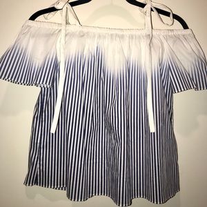 MILLY Eden Cold-Shoulder Striped Top
